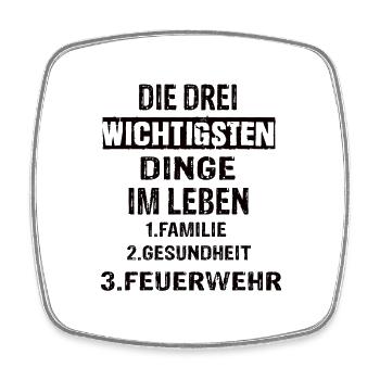 Feuerwehr - Viereckiger Kühlschrankmagnet - Weiß - Vorne