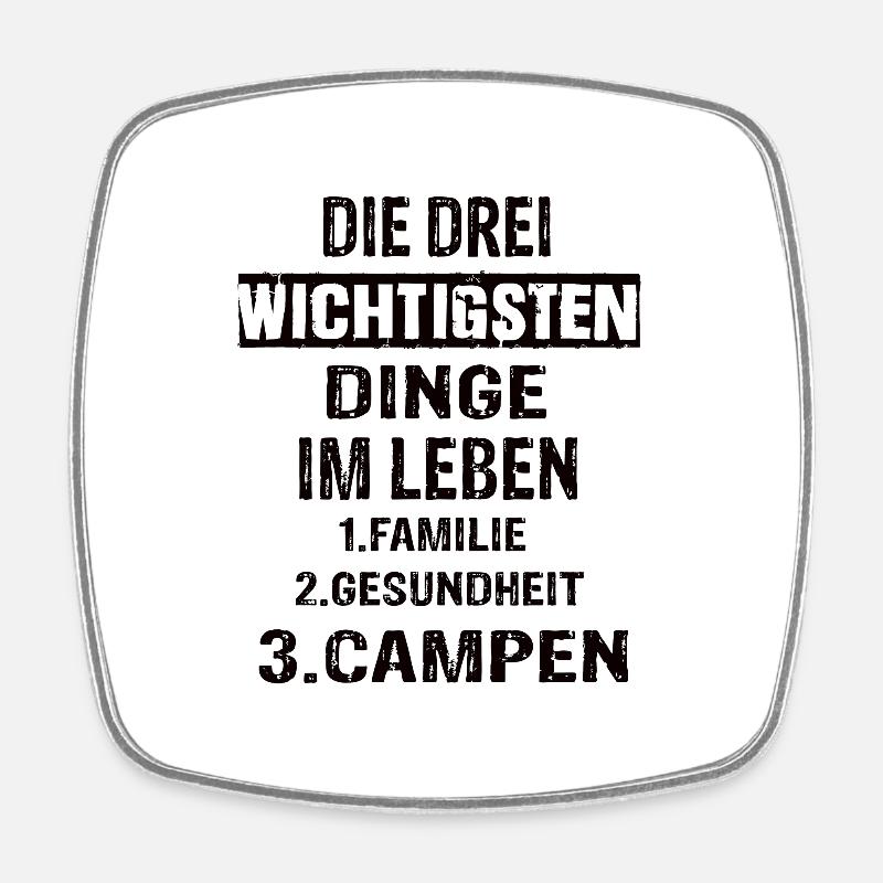 Campen - Viereckiger Kühlschrankmagnet - Weiß