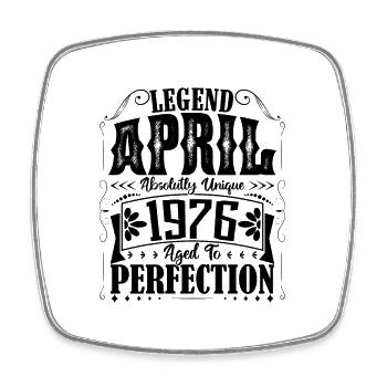 April 1976. Anniversary April 1976. Gift 1976. - Square fridge magnet - white - Front