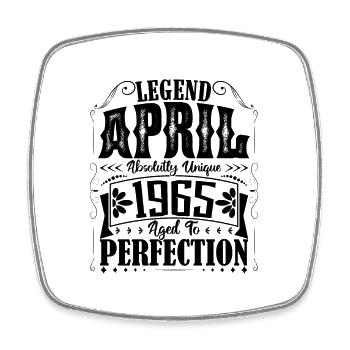 April 1965. Birthday April 1965. Gift 1965. - Square fridge magnet - white - Front