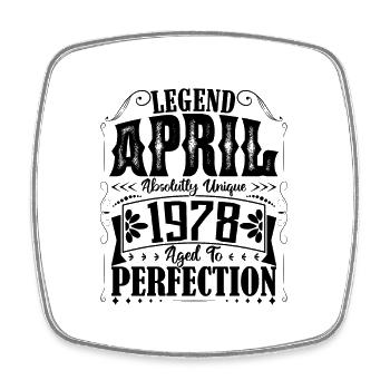 April 1978. Geburtstag April 1978. Geschenk 1978. - Viereckiger Kühlschrankmagnet - Weiß - Vorne