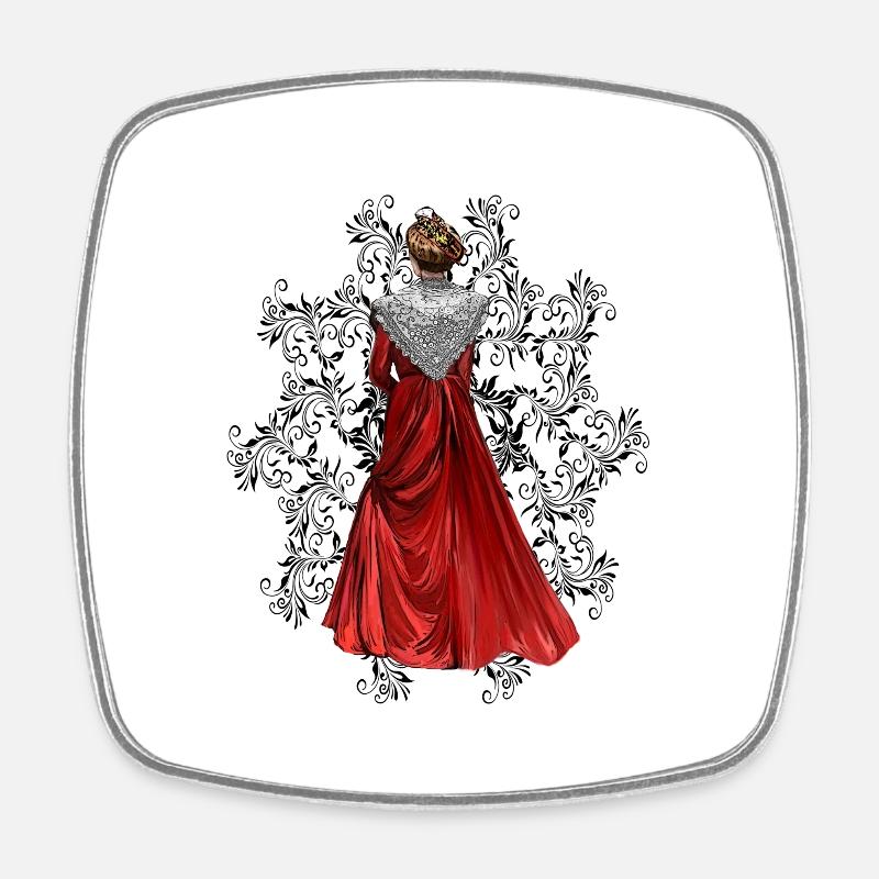 arlésienne rouge mandala - Magnet carré - blanc