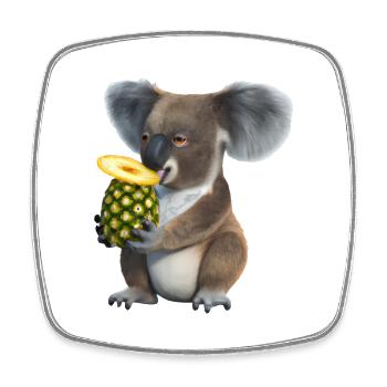 Koala and pineapple - Square fridge magnet - white - Front