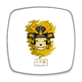 Kitsun Vaporwave Japanische Kami Vaporwave Kitsune - Viereckiger Kühlschrankmagnet - Weiß - Vorne