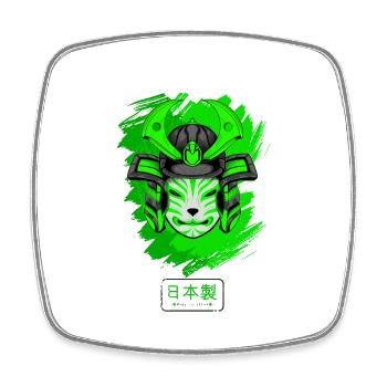 Kitsun Vaporwave Japanische Kami Vaporwave Kitsune - Viereckiger Kühlschrankmagnet - Weiß - Vorne