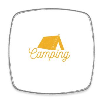 Le camping est amusant dans les tentes Le bonheur des voyages en plein air - Magnet carré - blanc - Devant