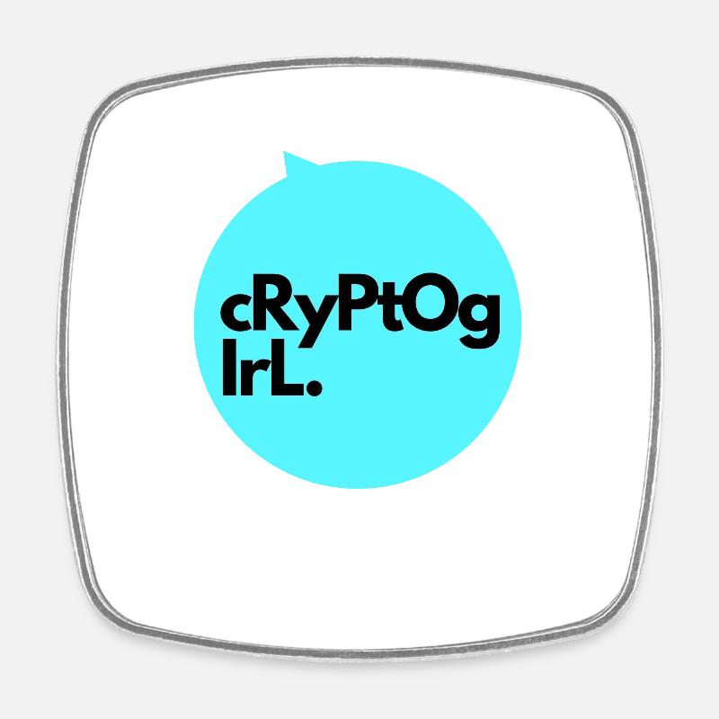 Cryptogirl - Viereckiger Kühlschrankmagnet - Weiß