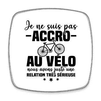Je ne suis pas accro au vélo - Magnet carré - blanc - Devant