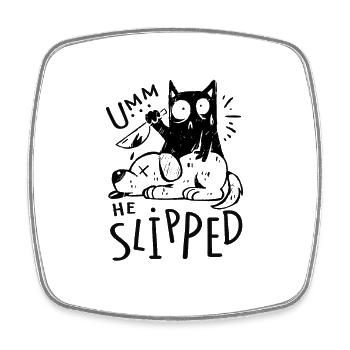 dog killing cats - Square fridge magnet - white - Front