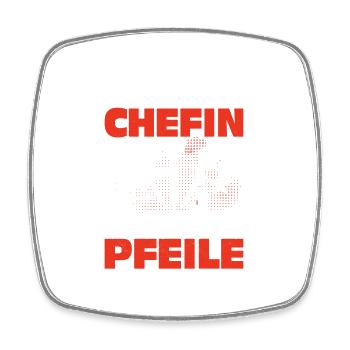 Bringt der Chefin die Pfeile Dartspieler Team Dart - Viereckiger Kühlschrankmagnet - Weiß - Vorne