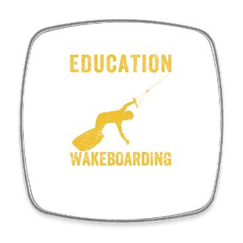 L’éducation est importante, mais le wakeboard est important - Magnet carré - blanc - Devant