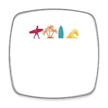 Surfen Retro Surfer Vintage Surf Wakeboard Wasser - Viereckiger Kühlschrankmagnet - Weiß - Vorne