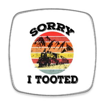 Sorry I Tooted - Retro - Square fridge magnet - white - Front