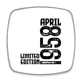 Cadeau Avril 1958. Anniversaire avril 1958. April. - Magnet carré - blanc - Devant