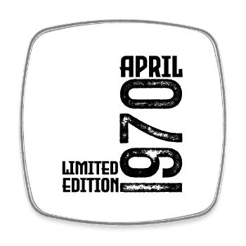 Gift April 1970. Birthday April 1970. April. - Square fridge magnet - white - Front