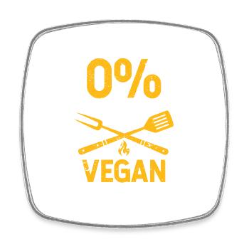 0% Veganer Lustige Fleischesser Raucher Grillchef - Viereckiger Kühlschrankmagnet - Weiß - Vorne