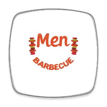 Echte Männer riechen nach Barbecue Lustig BBQ - Viereckiger Kühlschrankmagnet - Weiß - Vorne