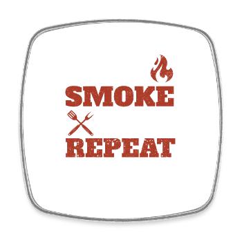Rub Smoke Eat Repeat BBQ Funny Chef Grilling - Viereckiger Kühlschrankmagnet - Weiß - Vorne