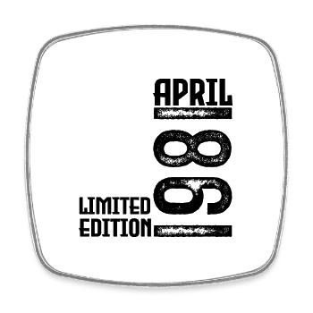 Cadeau Avril 1981. Anniversaire avril 1981. April. - Magnet carré - blanc - Devant