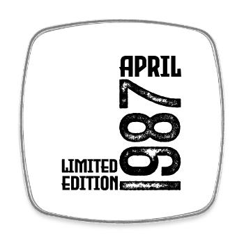 Gift April 1987. Anniversary April 1987. April. - Square fridge magnet - white - Front