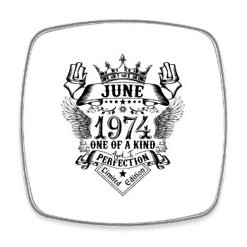 Anniversaire Juin 1974 né en Juin 1974 - Magnet carré - blanc - Devant