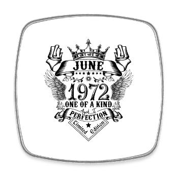 Geburtstag Juni 1972 geboren im Juni 1972 - Viereckiger Kühlschrankmagnet - Weiß - Vorne