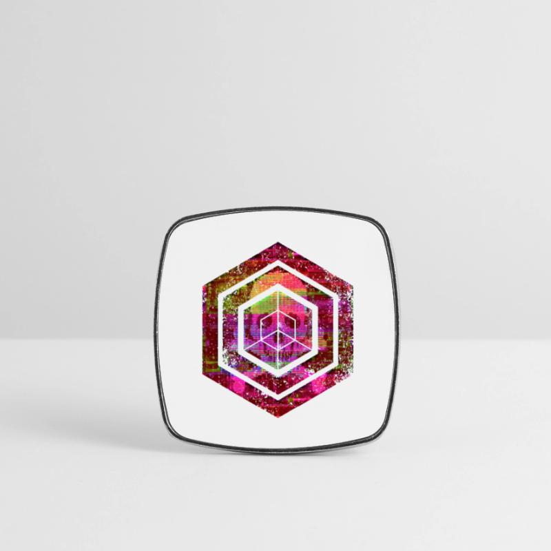 hexagon programming programmer coding geometric Square fridge magnet