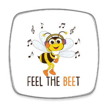 Music Bee Lover - Square fridge magnet - white - Front