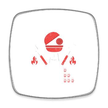 BBQ Timer Rare Medium Well Barbecue Funny Grill - Square fridge magnet - white - Front
