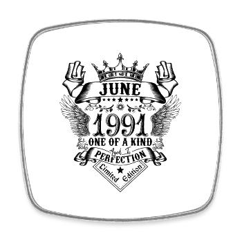 Geburtstag Juni 1991 geboren im Juni 1991 - Viereckiger Kühlschrankmagnet - Weiß - Vorne