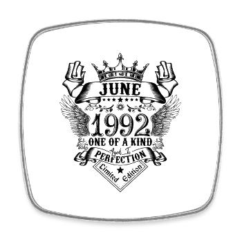 Geburtstag Juni 1992 geboren im Juni 1992 - Viereckiger Kühlschrankmagnet - Weiß - Vorne