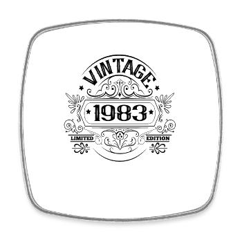 Vintage 1983 Birthday Vintage - Square fridge magnet - white - Front