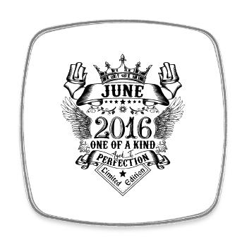 Geburtstag Juni 2016 geboren im Juni 2016 - Viereckiger Kühlschrankmagnet - Weiß - Vorne