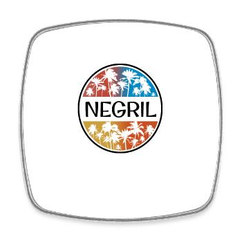 Negril Jamaika Palme Stilvolles Urlaubssouvenir - Viereckiger Kühlschrankmagnet - Weiß - Vorne