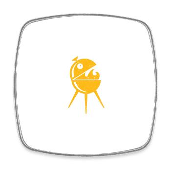 Grill Sergeant Funny BBQ Grill Meat Lovers - Square fridge magnet - white - Front