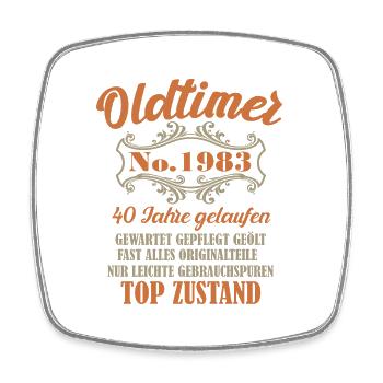 40 Geburtstag Oldtimer 1983 - Viereckiger Kühlschrankmagnet - Weiß - Vorne