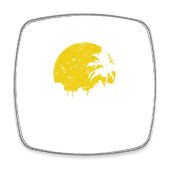 Summer Palm Tree Holiday Beach - Square fridge magnet - white - Front