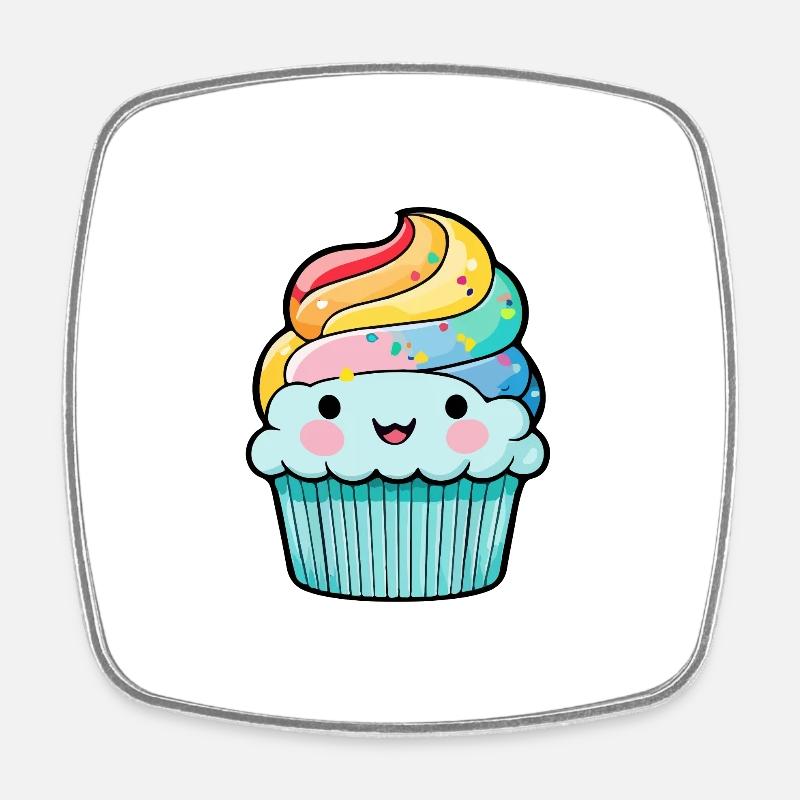 Cupcake Comic Muffin Cake - Magnet carré - blanc