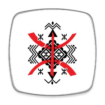 AMAZIGH sYMBOLE BERBERE Z IMAZIGHEN KABYL JEWEL - Viereckiger Kühlschrankmagnet - Weiß - Vorne