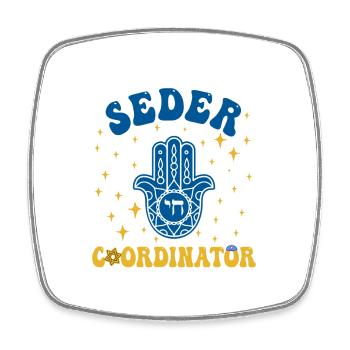 Jewish Family Pesach Seder Coordinator - Square fridge magnet - white - Front