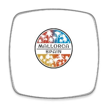 Mallorca Majorca Spain Palm Tree Stylish Vacation - Square fridge magnet - white - Front