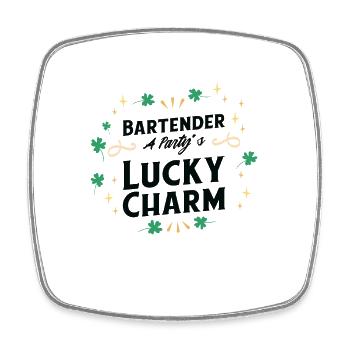 St. Patrick's Day Kleeblatt Kleeblatt Barkeeper - Viereckiger Kühlschrankmagnet - Weiß - Vorne