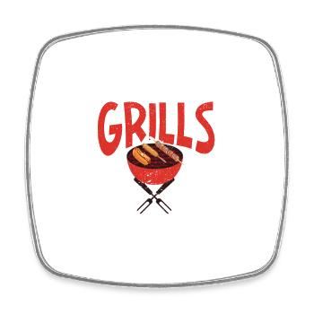 Alle Grills lieben mich lustig Grillen Liebhaber - Viereckiger Kühlschrankmagnet - Weiß - Vorne