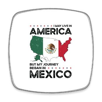 Geborener Mexikaner Mexiko Amerikaner USA - Viereckiger Kühlschrankmagnet - Weiß - Vorne