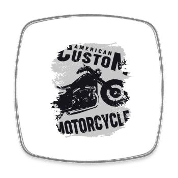 American Custom Motorcycle And Racing - Magnet carré - blanc - Devant
