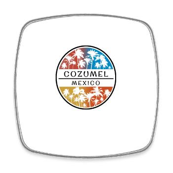 Cozumel Mexiko Palme Stilvolles Urlaubssouvenir - Viereckiger Kühlschrankmagnet - Weiß - Vorne