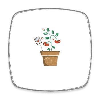 Tomate Plant Hobby Funny Jardinage Légumes - Magnet carré - blanc - Devant