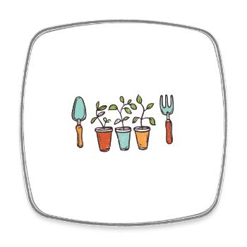 I'll Be In My Office Garden Fun Gardening - Square fridge magnet - white - Front