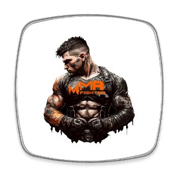 MMA Fighter - Viereckiger Kühlschrankmagnet - Weiß - Vorne