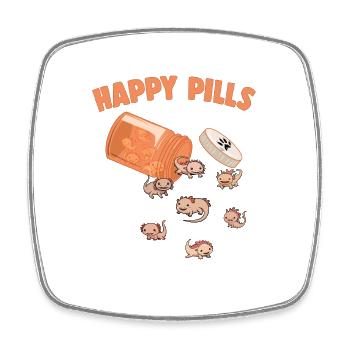 Pilules heureuses Axolotl Drôle Axolotls Amoureux Jeu de mots - Magnet carré - blanc - Devant